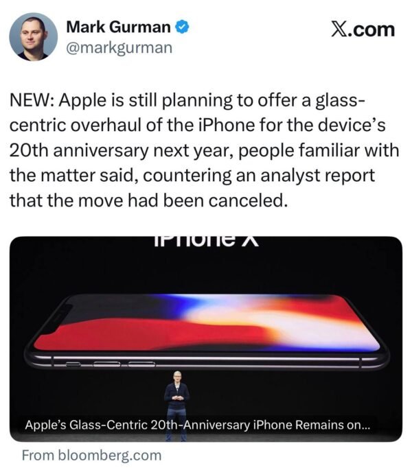 7862 Apple Planuoja Išleisti Stiklinį Iphone Pro Jubiliejui