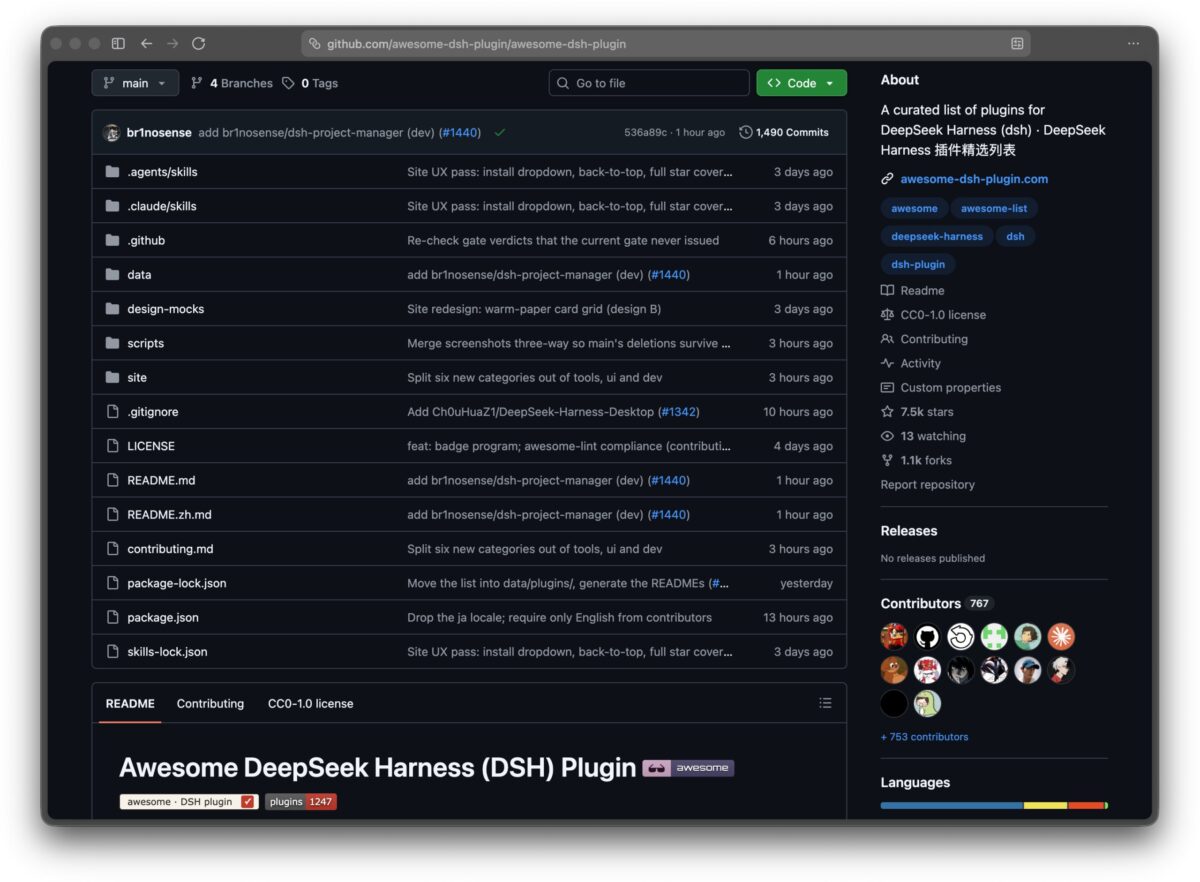 7910 Github Pristato 1250 Pletinių Katalogą Deepseek Harness Agen
