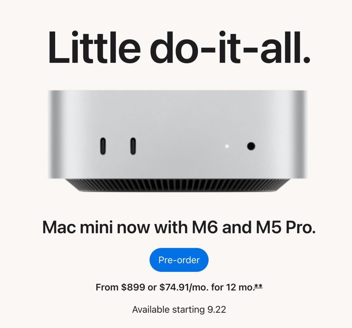 956 Apple Pristatė Naujus Mac Mini Su M5 Pro Ir M6 Procesoriais