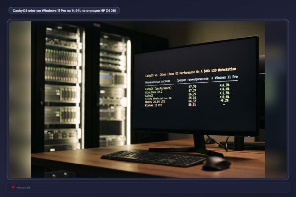 CachyOS lenkia Windows 11 Pro našumu HP Z4 G6i stotyje