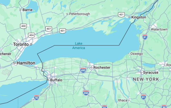 Google Maps pakeitė Ontarijo ežero pavadinimą į „Lake America“