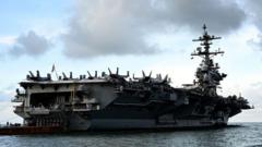 JAV lėktuvnešis USS Lincoln susiduria su problemomis – maisto trūkumas ir gedimai