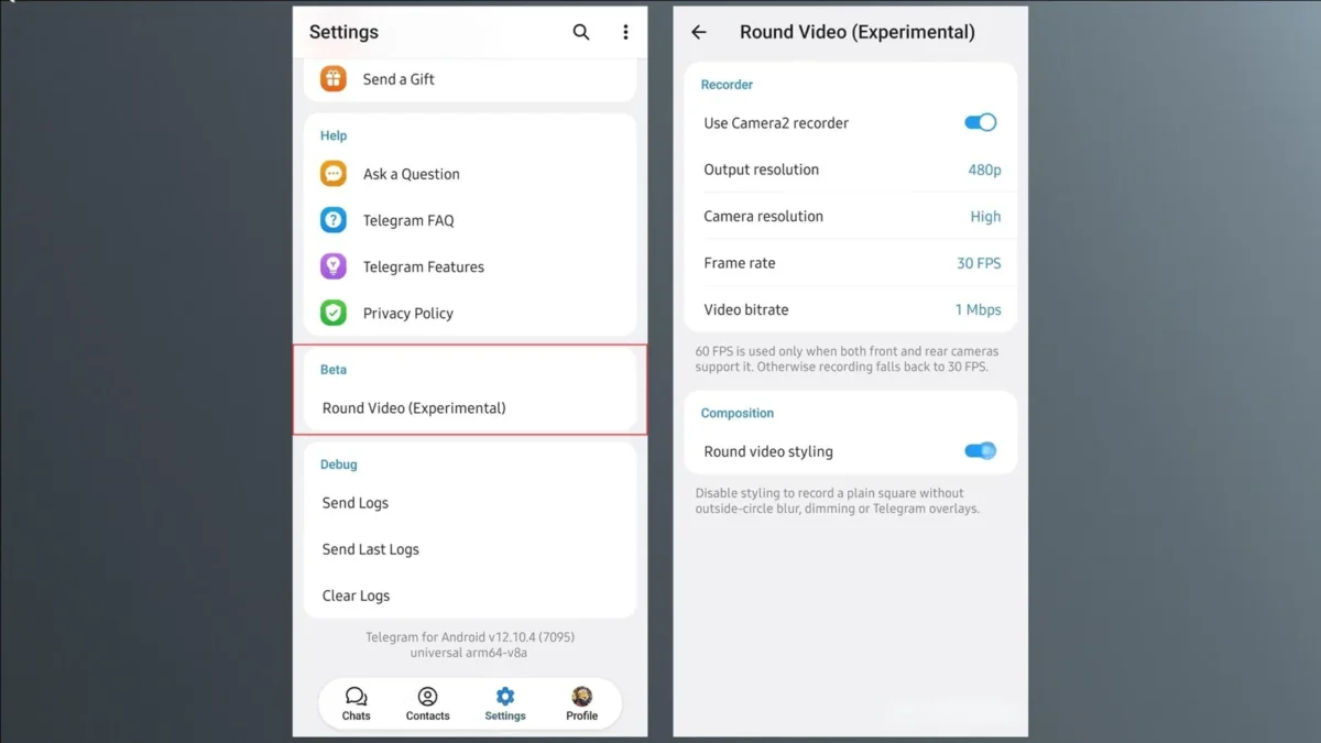 Telegram vaizdo žinutės jau palaiko didesnę raišką ir išplėtimą