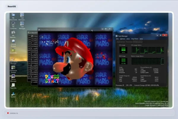 Eksperimentinėje ReactOS ARM64 versijoje paleisti x64 „Windows“ žaidimai per FEX
