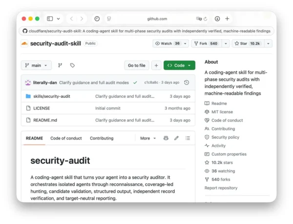 Cloudflare paskelbė saugumo audito įrankį kodavimo agentams