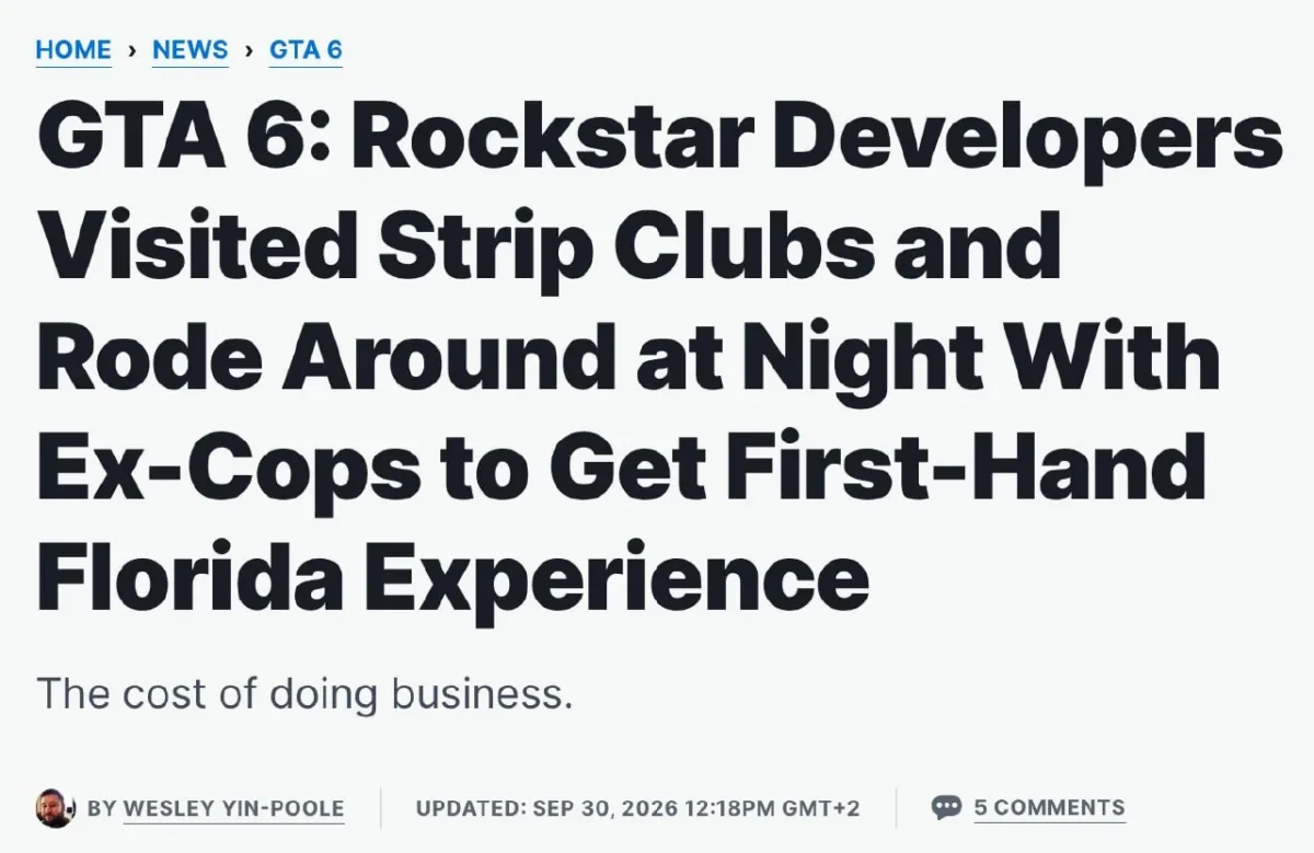 Rockstar kūrėjai GTA VI autentiškumui tyrinėjo Floridos naktinį gyvenimą