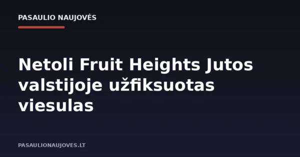 Netoli Fruit Heights Jutos valstijoje užfiksuotas viesulas