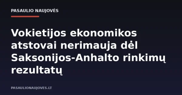 Vokietijos ekonomikos atstovai nerimauja dėl Saksonijos-Anhalto rinkimų rezultatų