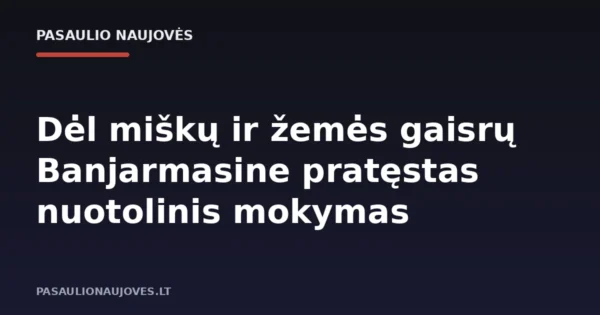 Dėl miškų ir žemės gaisrų Banjarmasine pratęstas nuotolinis mokymas
