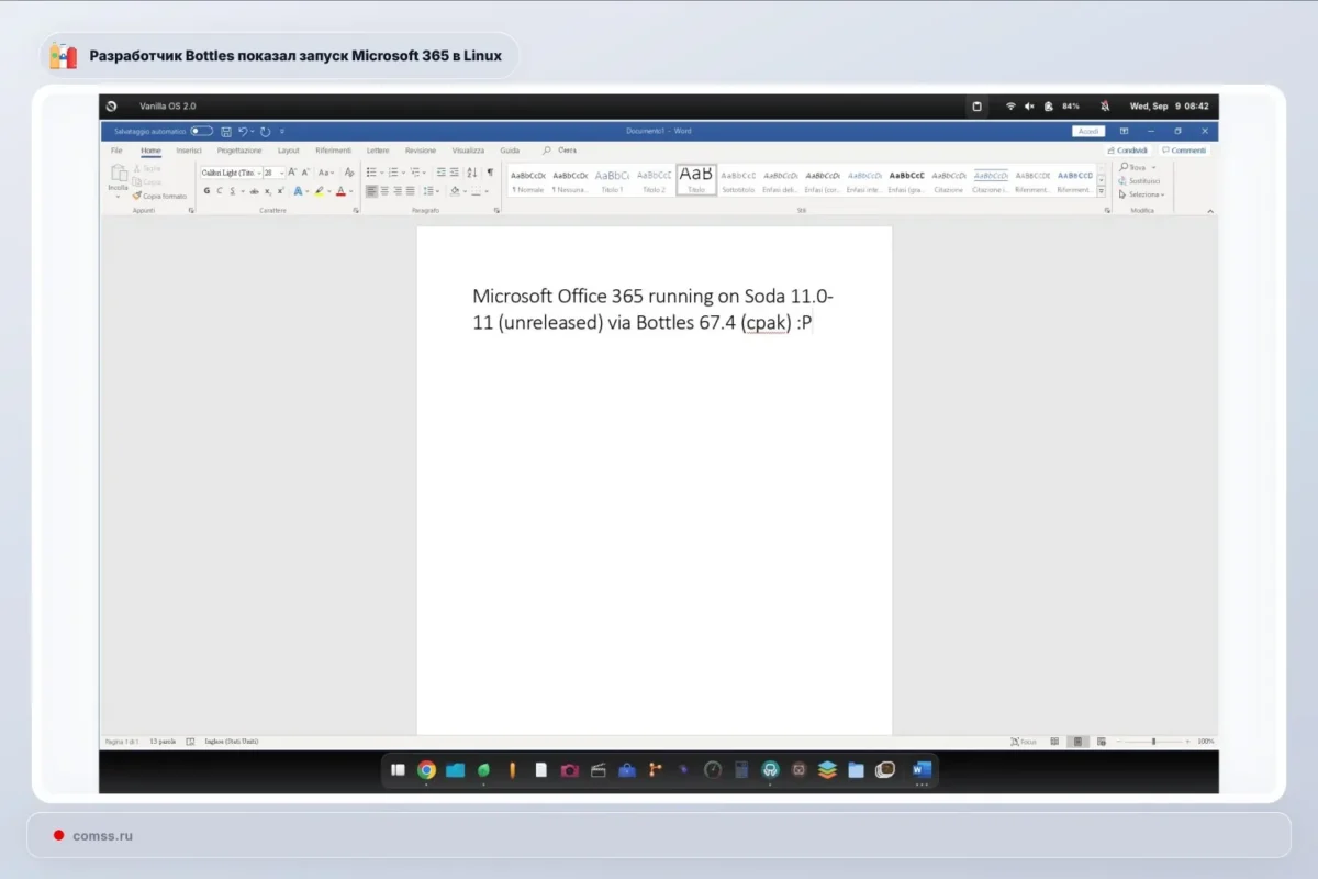 „Bottles“ kūrėjas pademonstravo „Microsoft 365“ veikimą „Linux“ sistemoje