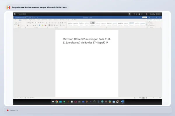 „Bottles“ kūrėjas pademonstravo „Microsoft 365“ veikimą „Linux“ sistemoje