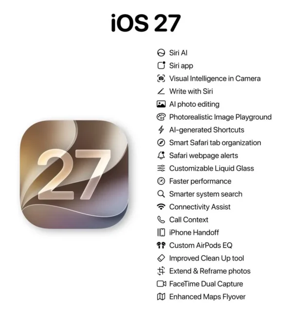 Apple išleido „iOS 27“ su naujomis „Siri“ DI funkcijomis ir atnaujintais vaikų saugos įrankiais