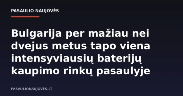 Bulgarija per mažiau nei dvejus metus tapo viena intensyviausių baterijų kaupimo rinkų pasaulyje