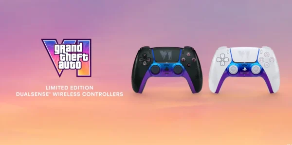 „Sony“ pristatė du oficialius „GTA VI“ teminius PS5 „DualSense“ valdiklius