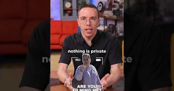 Austin Evans vaizdo įraše teigia, kad privatumas nyksta dėl visur esančių kamerų ir įrašymo įrankių