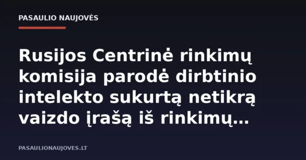 Rusijos Centrinė rinkimų komisija parodė dirbtinio intelekto sukurtą netikrą vaizdo įrašą iš rinkimų apylinkės