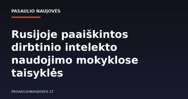 Rusijoje paaiškintos dirbtinio intelekto naudojimo mokyklose taisyklės