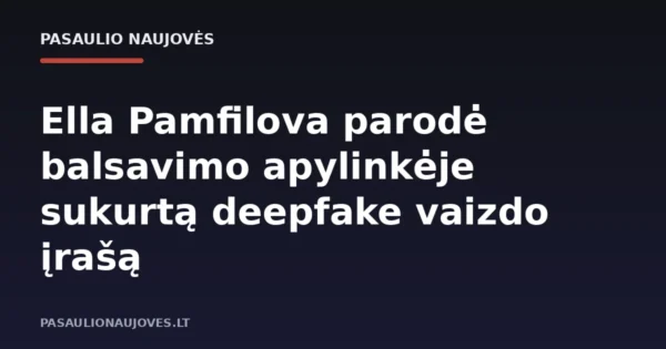Ella Pamfilova parodė balsavimo apylinkėje sukurtą deepfake vaizdo įrašą