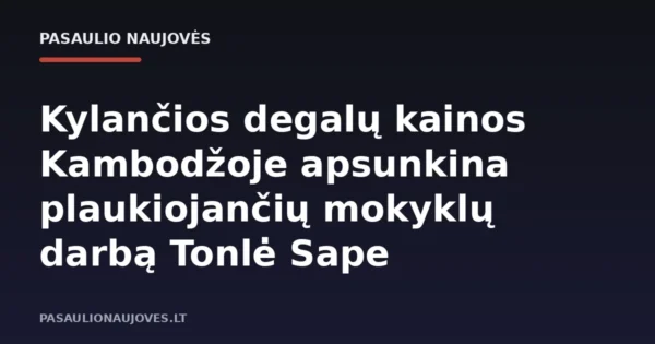 Kylančios degalų kainos Kambodžoje apsunkina plaukiojančių mokyklų darbą Tonlė Sape