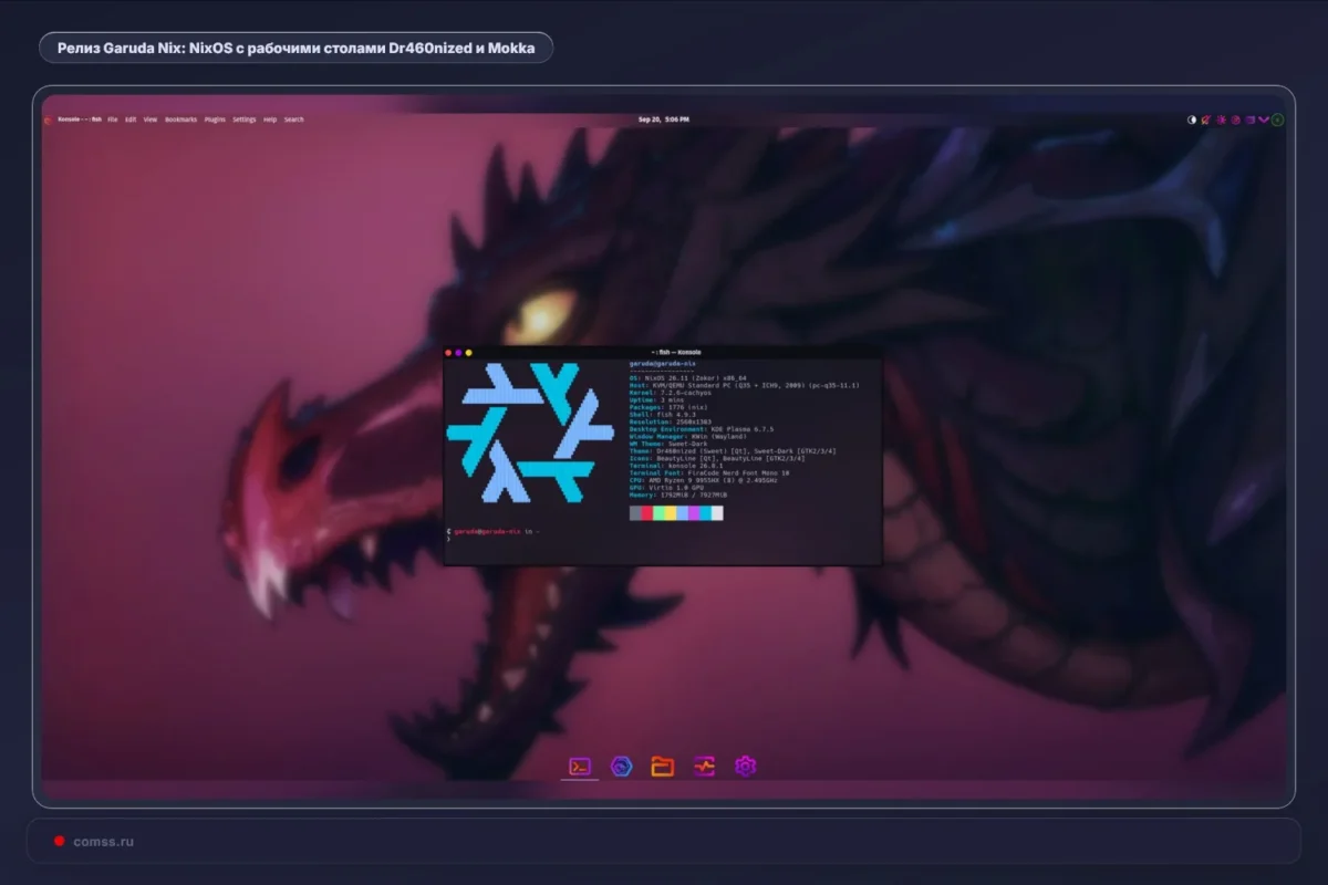 Garuda Linux projektas siūlo NixOS pagrindą su ISO atvaizdais ir paprastu diegikliu