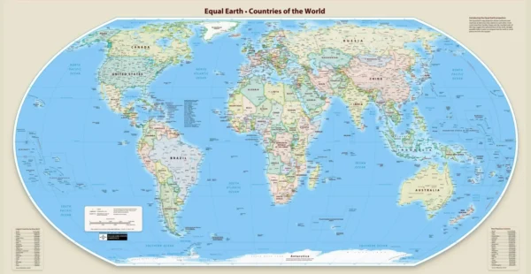 JT Generalinė Asamblėja paragino naudoti „Equal Earth“ ir kitus lygiapločius pasaulio žemėlapius