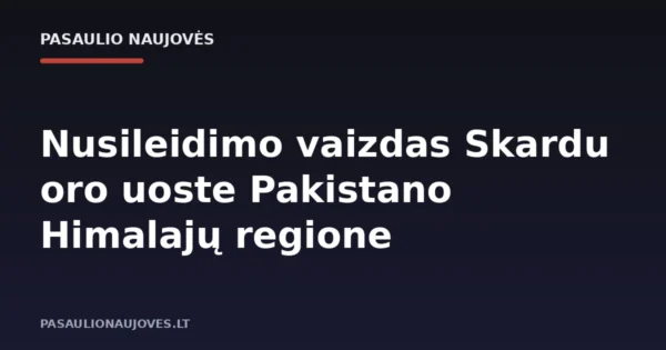 Nusileidimo vaizdas Skardu oro uoste Pakistano Himalajų regione