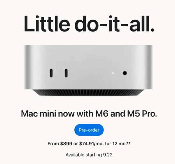 Apple pristatė naują „Mac mini“ su M6 ir M5 Pro lustais
