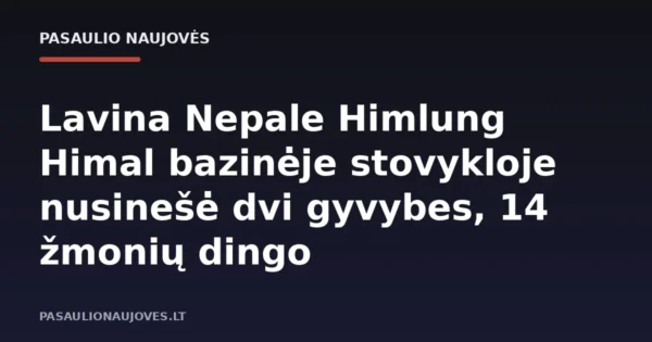 Lavina Nepale Himlung Himal bazinėje stovykloje nusinešė dvi gyvybes, 14 žmonių dingo
