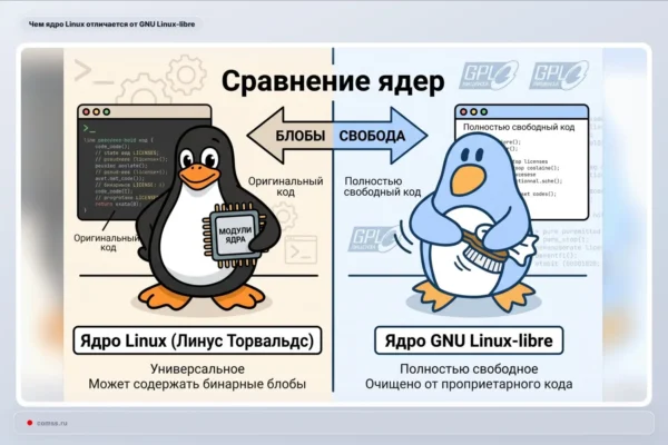 GNU Linux-libre nuo įprasto Linux branduolio skiriasi pašalinta nesvobodąja programine įranga