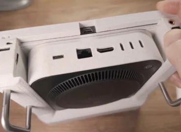 M4 Mac mini paverstas nešiojamu rankiniu kompiuteriu Mac Nano
