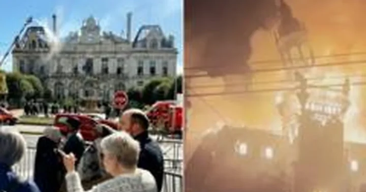 Po protestų Limože padegtas istorinis rotušės pastatas