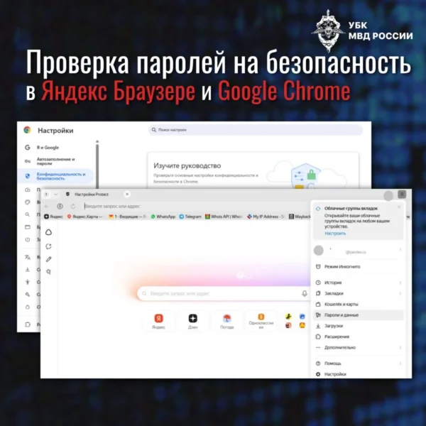 MVD parodė, kaip patikrinti išsaugotų slaptažodžių saugumą „Yandex Browser“ ir „Google Chrome“