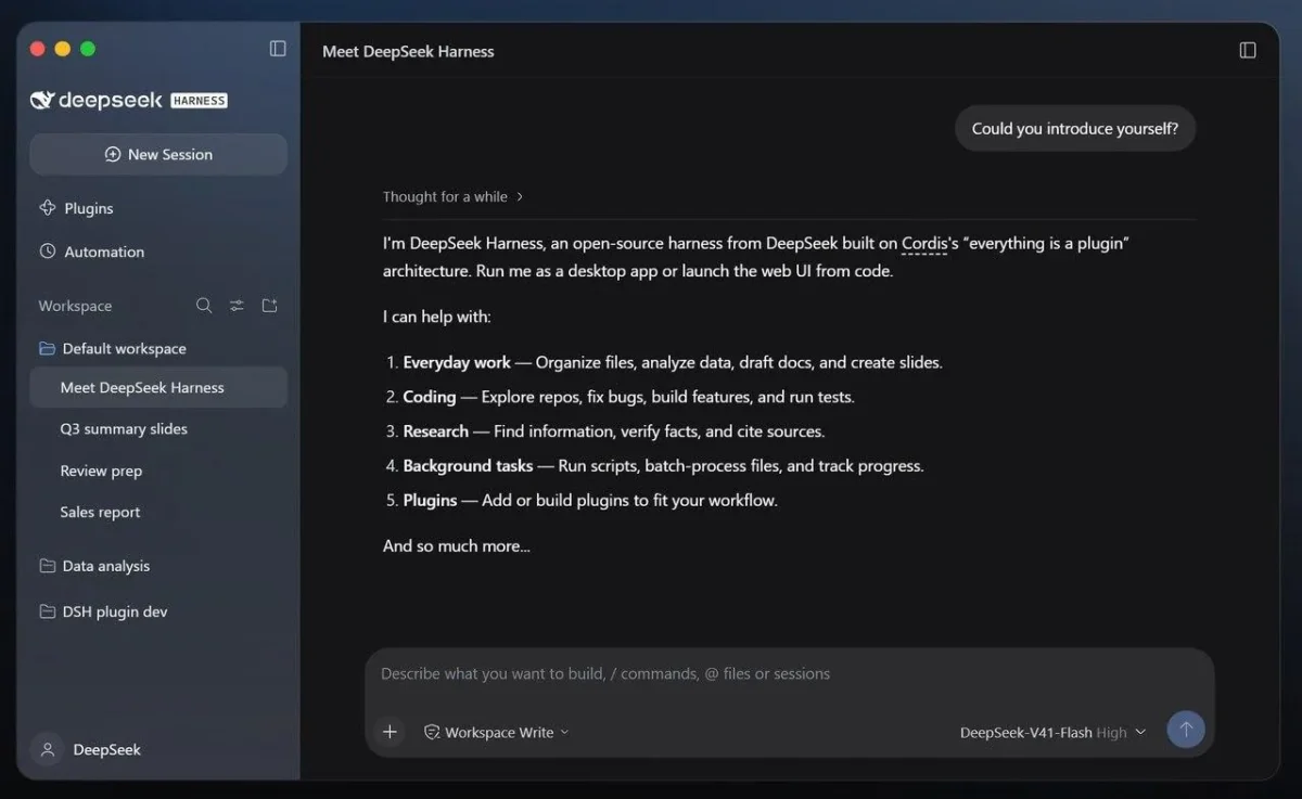 DeepSeek pristatė atvirojo kodo darbalaukio agentą Windows ir macOS sistemoms