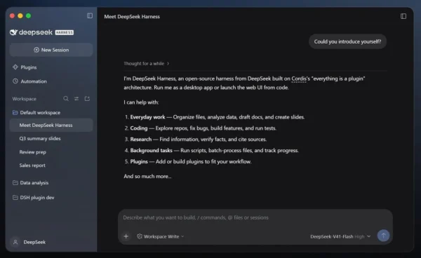 DeepSeek pristatė atvirojo kodo darbalaukio agentą Windows ir macOS sistemoms