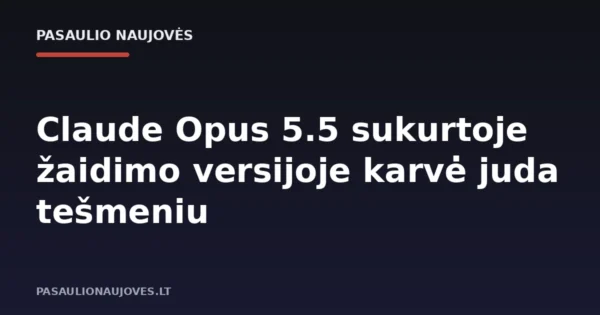 Claude Opus 5.5 sukurtoje žaidimo versijoje karvė juda tešmeniu