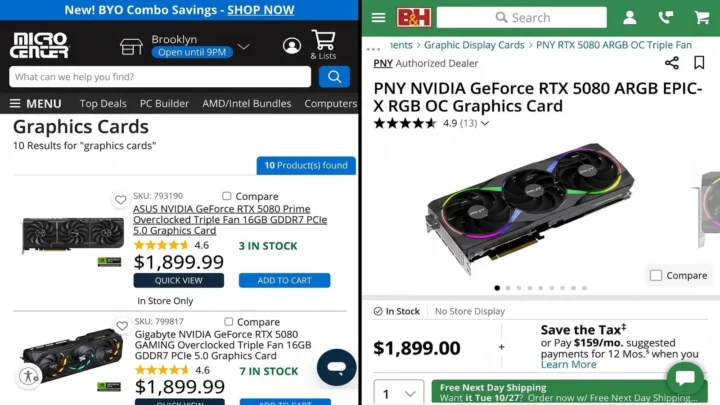 JAV „Nvidia GeForce RTX 5080“ vaizdo plokščių kainos spalio pabaigoje priartėjo prie 2 000 dolerių