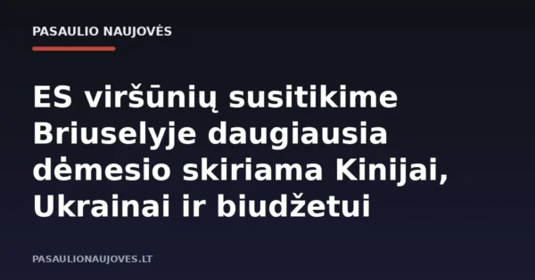 ES viršūnių susitikime Briuselyje daugiausia dėmesio skiriama Kinijai, Ukrainai ir biudžetui