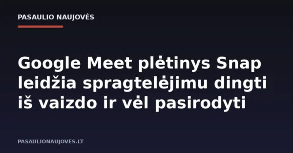 Google Meet plėtinys Snap leidžia spragtelėjimu dingti iš vaizdo ir vėl pasirodyti