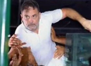 Delyje per protestą sulaikytas opozicijos lyderis Rahul Gandhi