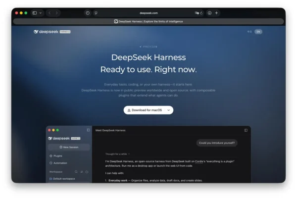 DeepSeek pristatė darbalaukio Harness versiją macOS ir Windows sistemoms