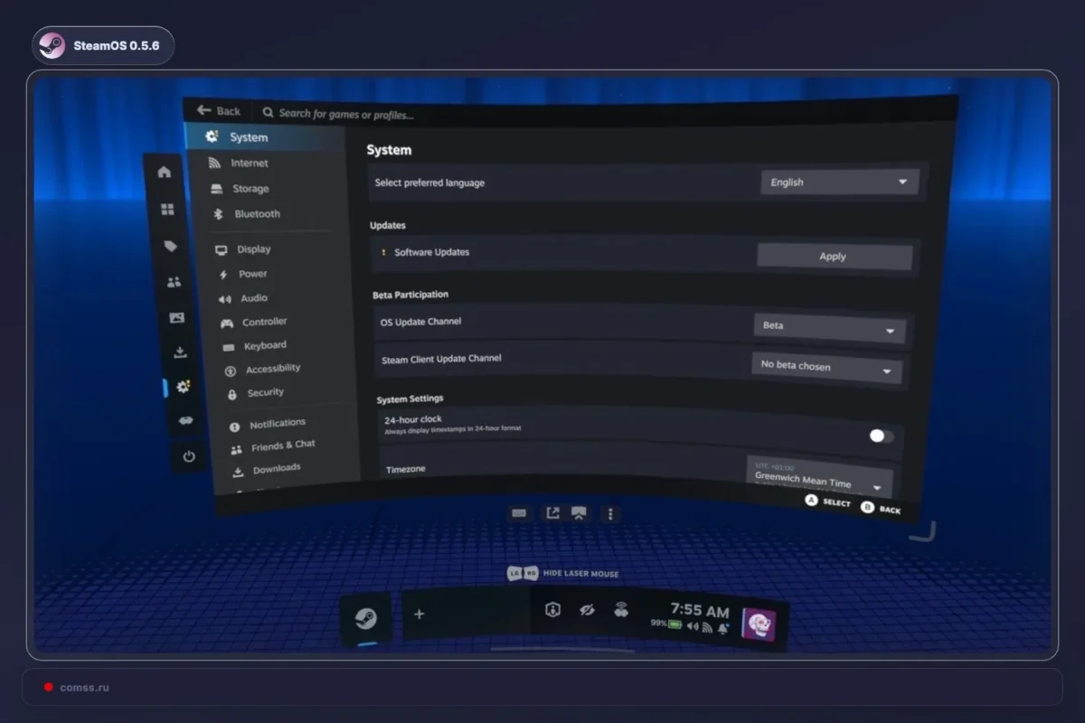 SteamOS 0.5.6 Beta for Steam Frame papildė APK pridėjimą į Steam ir mikrofonų triukšmo slopinimą