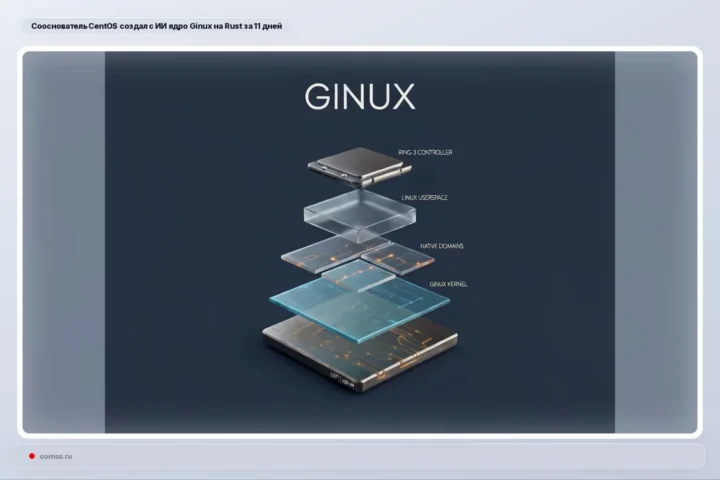 CentOS bendraįkūrėjas per 11 dienų su AI sukūrė Rust branduolio Ginux prototipą