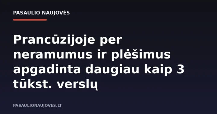 Prancūzijoje per neramumus ir plėšimus apgadinta daugiau kaip 3 tūkst. verslų