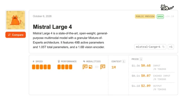 Mistral pristatė Le chonk modelį su 1 trln. parametrų