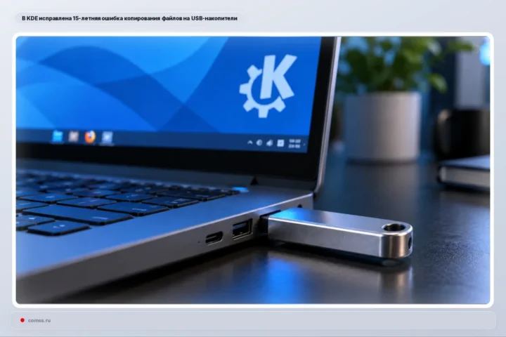 KDE ištaisė 15 metų gyvavusią failų kopijavimo į USB laikmenas klaidą