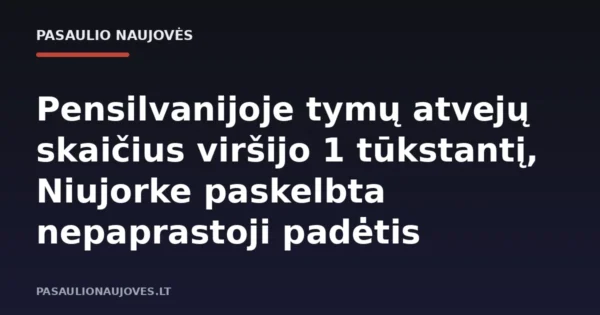 Pensilvanijoje tymų atvejų skaičius viršijo 1 tūkstantį, Niujorke paskelbta nepaprastoji padėtis