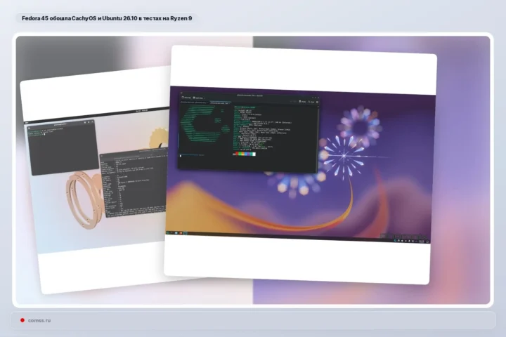 Phoronix palygino CachyOS, Fedora Workstation 45 ir Ubuntu 26.10 su AMD Ryzen 9 9900X3D2
