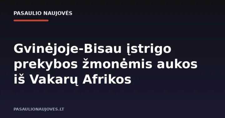 Gvinėjoje-Bisau įstrigo prekybos žmonėmis aukos iš Vakarų Afrikos