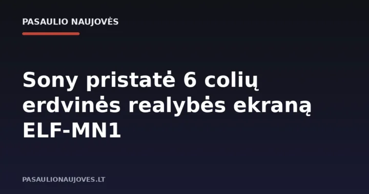 Sony pristatė 6 colių erdvinės realybės ekraną ELF-MN1