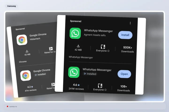 Google Play aptiktos netikros Chrome ir WhatsApp programėlės